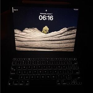 Black iPad with Keyboard Case